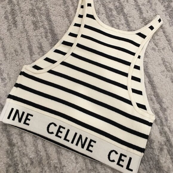 CELINE | Striped Bra Top in Athletic Knit - Picture 5 of 6